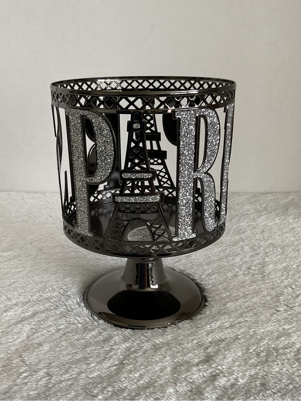 Elegant Sparkly Paris/Eiffel Tower Pedestal Candle Holder BATH AND BODY WORKS